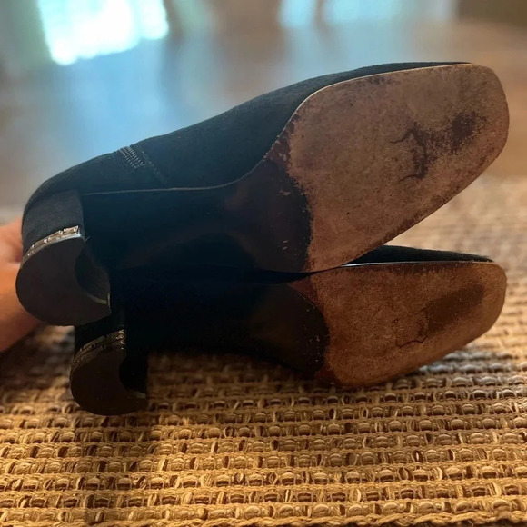 Stuart Weitzman Black Suede Ankle Booties‎ Women’s Sz 7 - Picture 13 of 13
